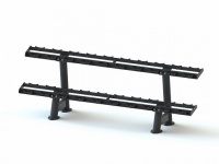 стойка для 10 пар гантелей kraft fitness 2-x ярусная kfttdry