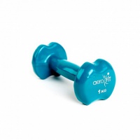 гантель в виниловой оболочке 1 кг aerofit db-vd-1k зеленый