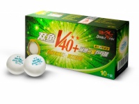 double fish 40+ 2*, 10 мячей в упаковке, белые. для продвинутых игроков.